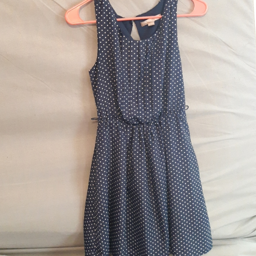 Blue polka dot dress
